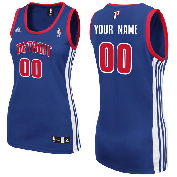 Adidas Detroit Pistons Women Custom Replica Road Blue NBA Jersey